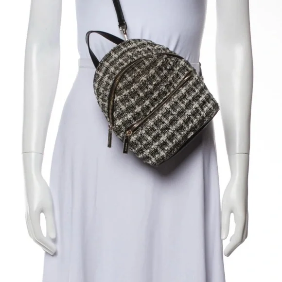 Kate Spade NWOT Tweed Backpack in Black and White - Picture 2 of 7